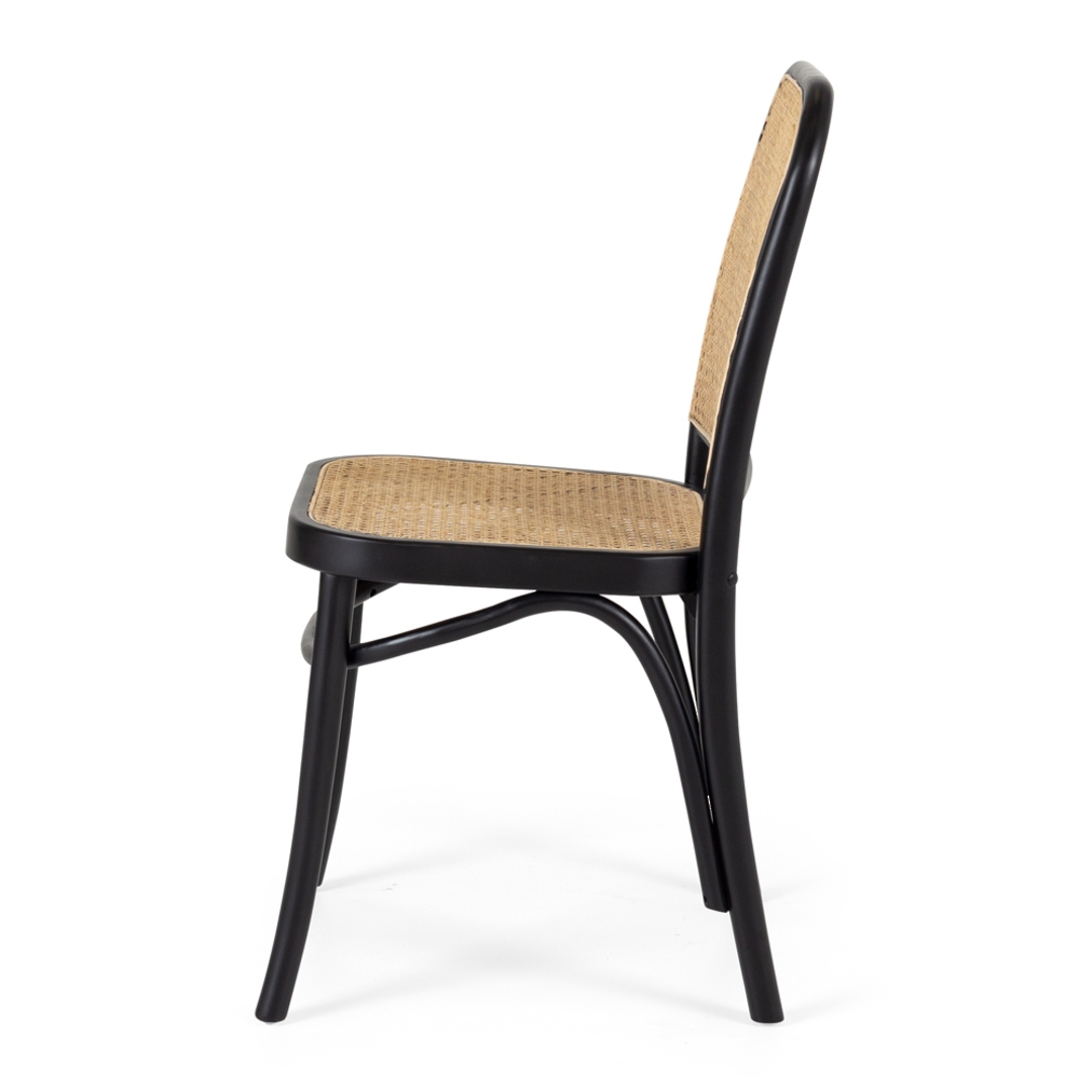 Matai Oak Dining Chair Rattan Seat Black image 3